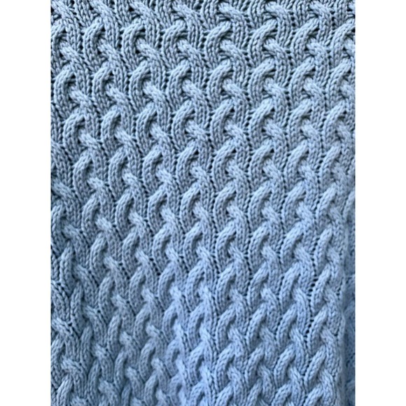 Liz Claiborne Sweater Sz Med Cable Knit textured V Neck Pullover coastal grandma - Picture 10 of 13